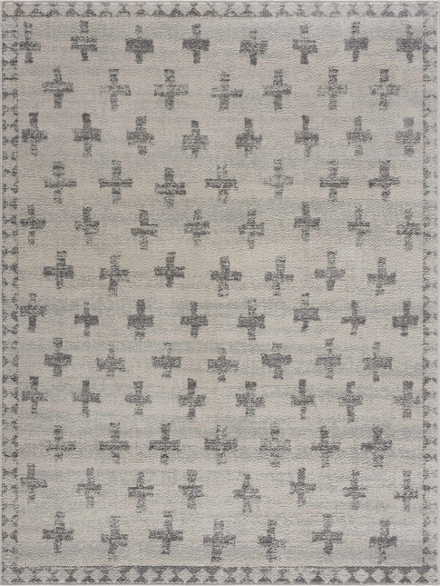 Tigris Swiss Cross Ivory&Gray Area Rug Rugs TriadCommerceInc