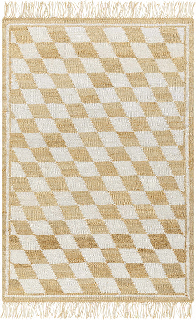 Tiria Diamond Checkered Jute Tasseled Rug Rugs TriadCommerceInc