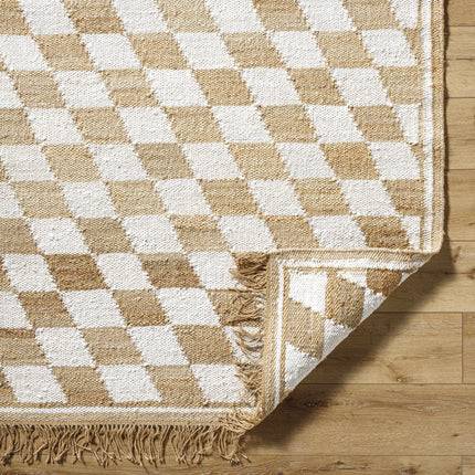 Tiria Diamond Checkered Jute Tasseled Rug Rugs TriadCommerceInc