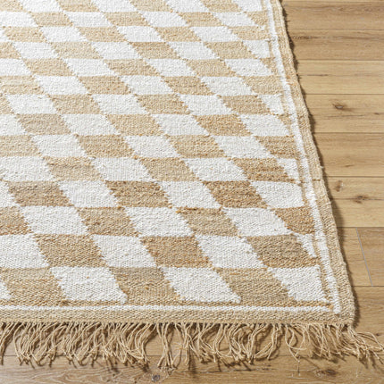 Tiria Diamond Checkered Jute Tasseled Rug Rugs TriadCommerceInc