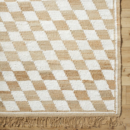 Tiria Diamond Checkered Jute Tasseled Rug Rugs TriadCommerceInc