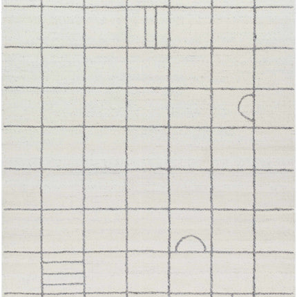 Tieve Black & White Grid Wool Rug Rugs TriadCommerceInc