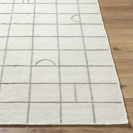 Tieve Black & White Grid Wool Rug Rugs TriadCommerceInc