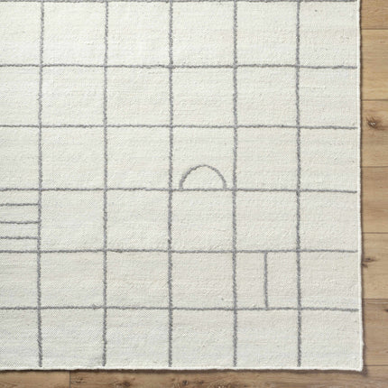 Tieve Black & White Grid Wool Rug Rugs TriadCommerceInc