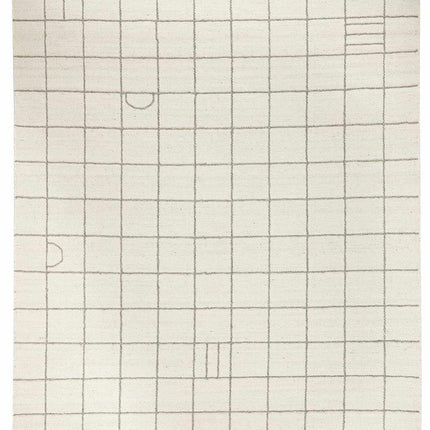Tieve Black & White Grid Wool Rug Rugs TriadCommerceInc