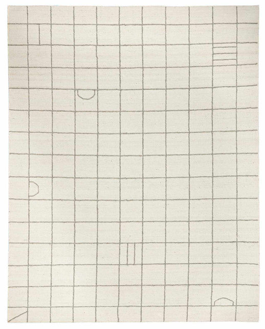 Tieve Black & White Grid Wool Rug Rugs TriadCommerceInc