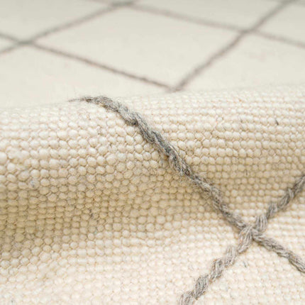 Tieve Black & White Grid Wool Rug Rugs TriadCommerceInc