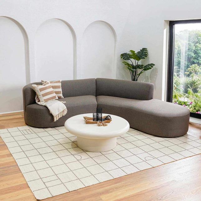 Tieve Black & White Grid Wool Rug Rugs TriadCommerceInc