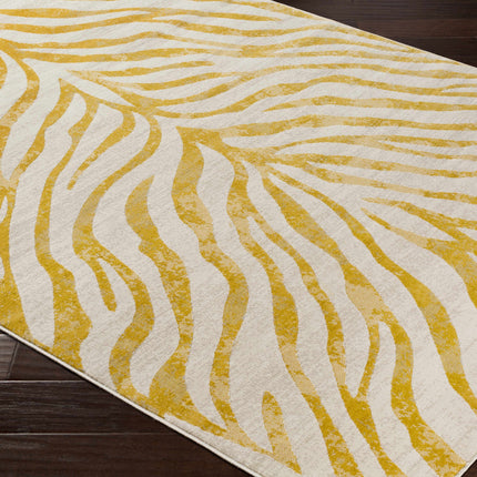 Yellow Terra Zebra Print Area Rug - Clearance Rugs TriadCommerceInc