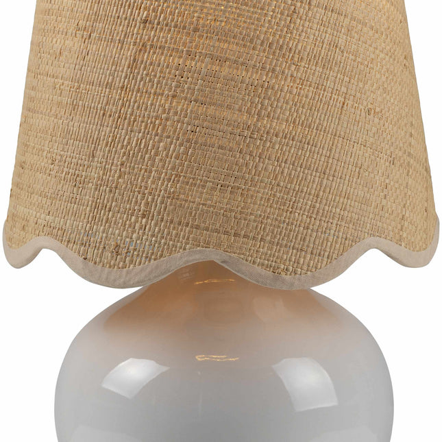Theisseil Beige Table Lamp Table Lamps TriadCommerceInc 13"H x 8"W x 8"D