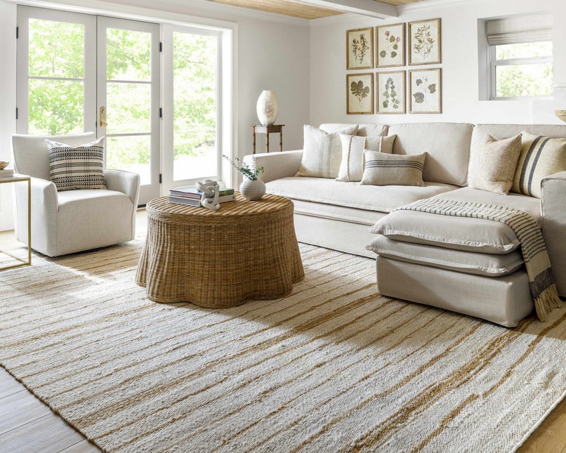 Tivon Broken-Striped Jute Rug Rugs TriadCommerceInc