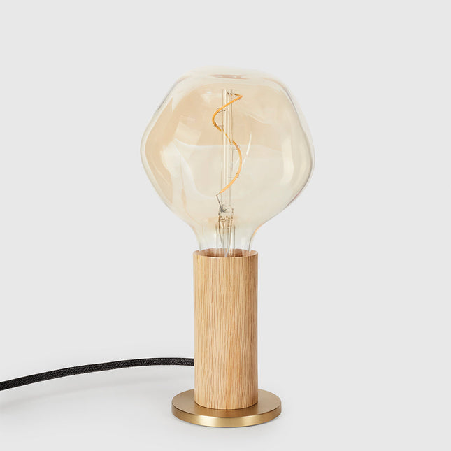 Knuckle Table Lamp in Oak + Voronoi I Table Lamps TriadCommerceInc