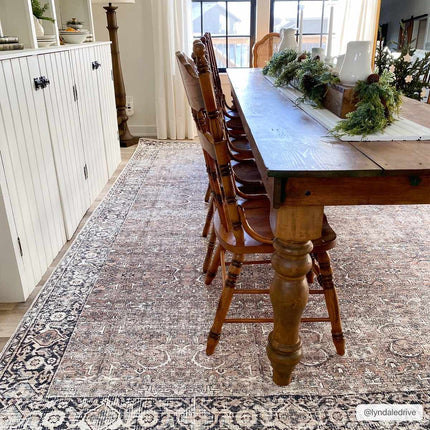 Tan Jill Vintage Washable Area Rug - Clearance Rugs TriadCommerceInc