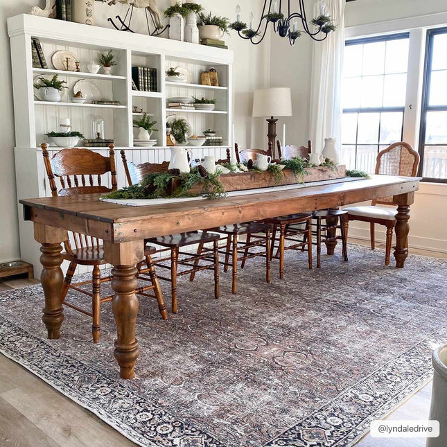 Tan Jill Vintage Washable Area Rug - Clearance Rugs TriadCommerceInc