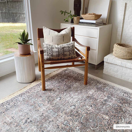Tan Jill Vintage Washable Area Rug - Clearance Rugs TriadCommerceInc