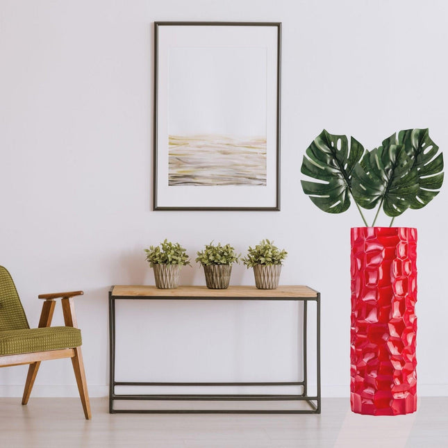 Textured Honeycomb Vase // Red, 36" Vase TriadCommerceInc