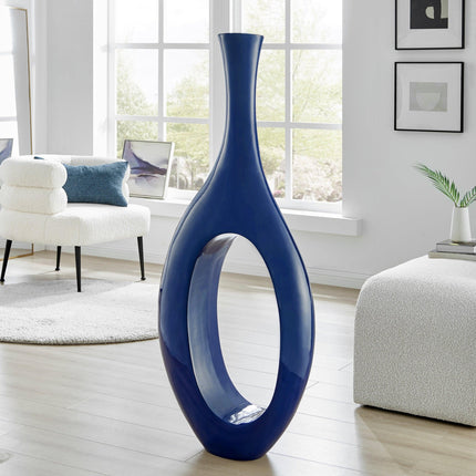 Trombone Vase // Small Navy Blue Vase TriadCommerceInc   