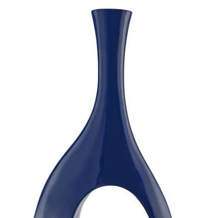 Trombone Vase // Small Navy Blue Vase TriadCommerceInc   