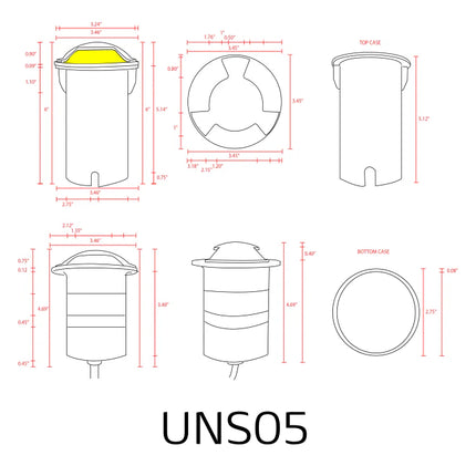 Stainless Steel Tri Directional In-Ground LED Light Underground Light TriadCommerceInc