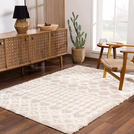 Prompton Cream Plush Area Rug Rugs TriadCommerceInc 5'3" x 7'3" Rectangle