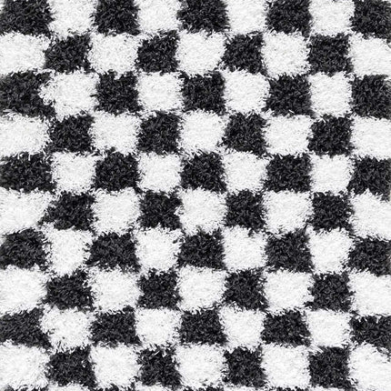 Atira Black & White Checkered Area Rug Rugs TriadCommerceInc
