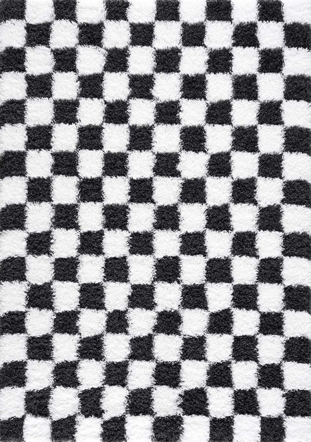 Atira Black & White Checkered Area Rug Rugs TriadCommerceInc