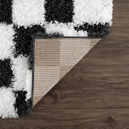 Atira Black & White Checkered Area Rug Rugs TriadCommerceInc