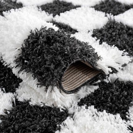 Atira Black & White Checkered Area Rug Rugs TriadCommerceInc