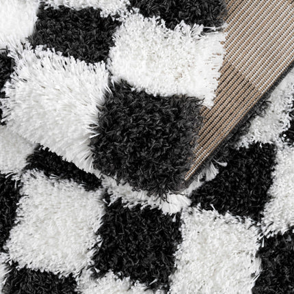 Atira Black & White Checkered Area Rug Rugs TriadCommerceInc 5'3" x 7'3" Rectangle