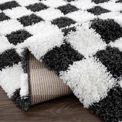 Atira Black & White Checkered Area Rug Rugs TriadCommerceInc