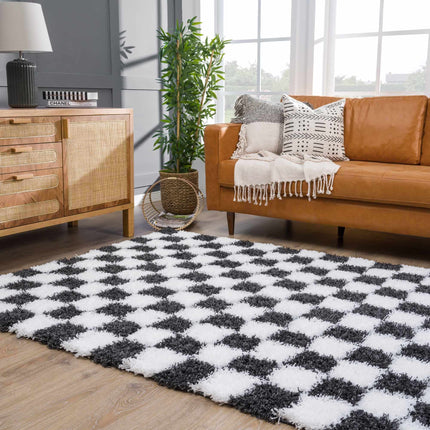 Atira Black & White Checkered Area Rug Rugs TriadCommerceInc