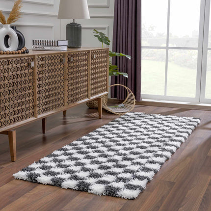 Atira Black & White Checkered Area Rug Rugs TriadCommerceInc