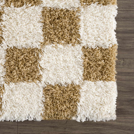 Atira Mustard Checkered Area Rug Rugs TriadCommerceInc