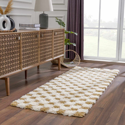 Atira Mustard Checkered Area Rug Rugs TriadCommerceInc