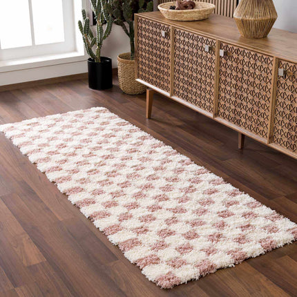 Atira Pink Checkered Shag Rug Rugs TriadCommerceInc 2'7" x 10' Runner