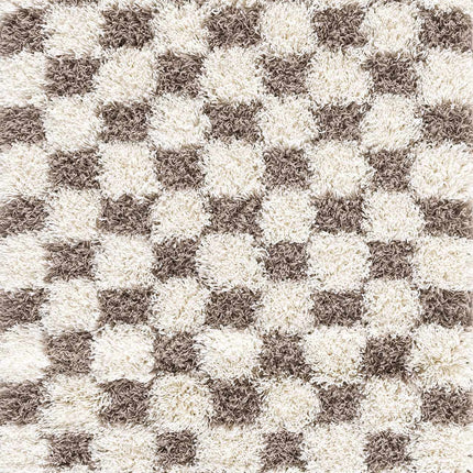 Atira Brown Checkered Area Rug Rugs TriadCommerceInc