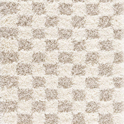 Atira Light Brown Checkered Area Rug Rugs TriadCommerceInc