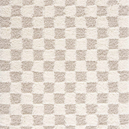 Atira Light Brown Checkered Area Rug Rugs TriadCommerceInc