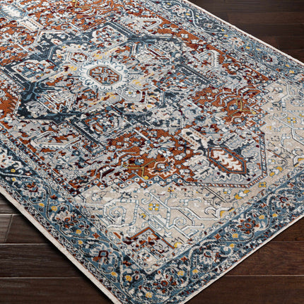Cabacungan Blue & Rust Washable Area Rug - Clearance Rugs TriadCommerceInc