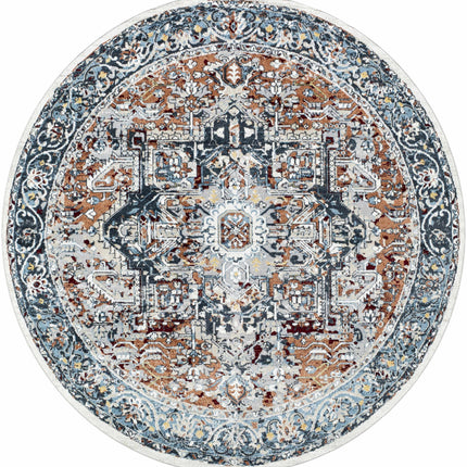 Cabacungan Blue & Rust Washable Area Rug - Clearance Rugs TriadCommerceInc