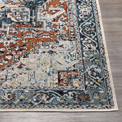 Cabacungan Blue & Rust Washable Area Rug - Clearance Rugs TriadCommerceInc