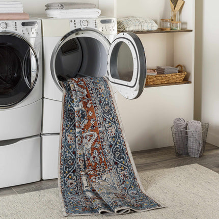 Cabacungan Blue & Rust Washable Area Rug - Clearance