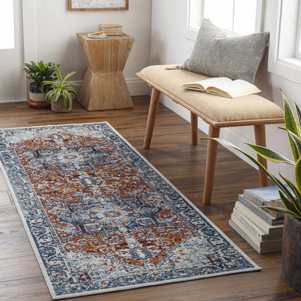 Cabacungan Blue & Rust Washable Area Rug - Clearance