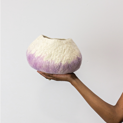 Lavender Wool Ukhamba Bowl Baskets & Vessels TriadCommerceInc