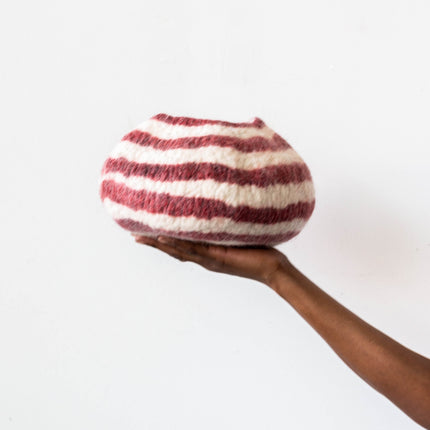 Berry Red Pathways Decorative Wool Ukhamba Bowl Baskets & Vessels TriadCommerceInc