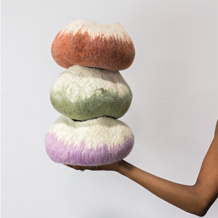 Lavender Wool Ukhamba Bowl Baskets & Vessels TriadCommerceInc