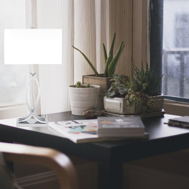 Unity in Chrome Table Lamp with USB Charger Light Table Lamp TriadCommerceInc