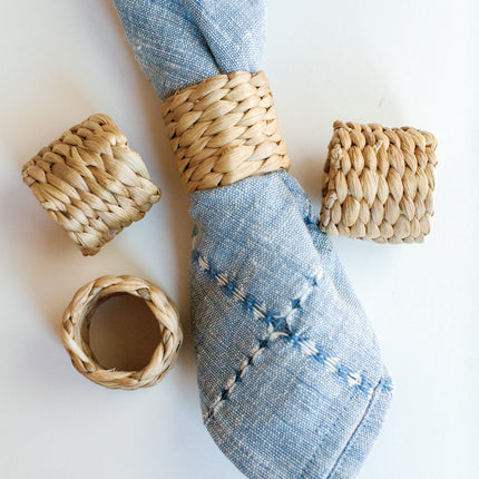 Water Hyacinth Napkin Ring Set Napkin Rings TriadCommerceInc