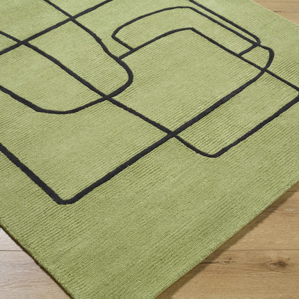 Vatsa Green Abstract Area Rug Rugs TriadCommerceInc