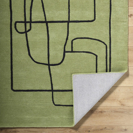 Vatsa Green Abstract Area Rug Rugs TriadCommerceInc